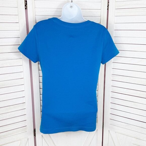 Chico’s Scoop Neck Short Sleeve Tee Shirt Blue Small - Picture 2 of 7